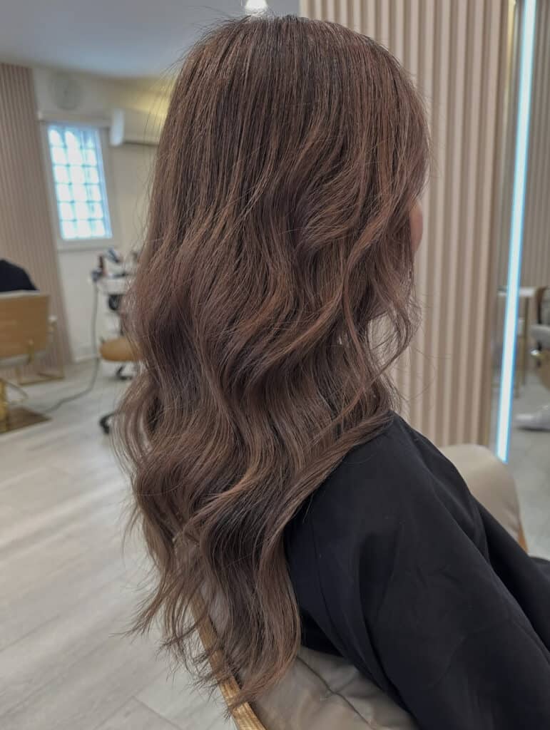 Brown copper balayage