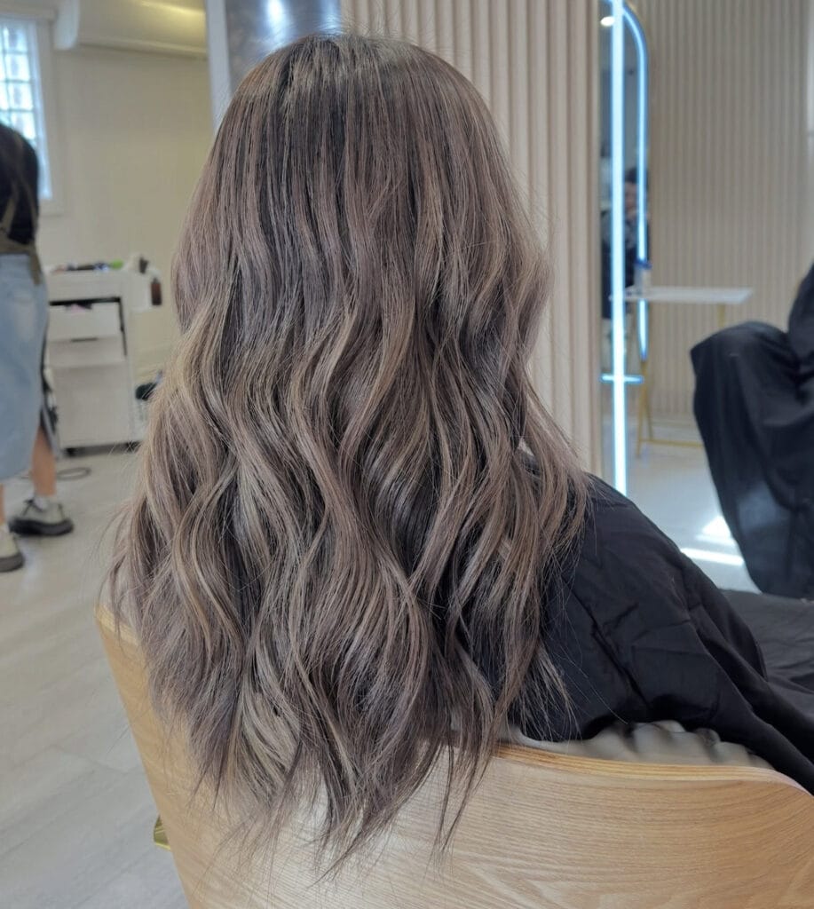 Rose ash brown balayage