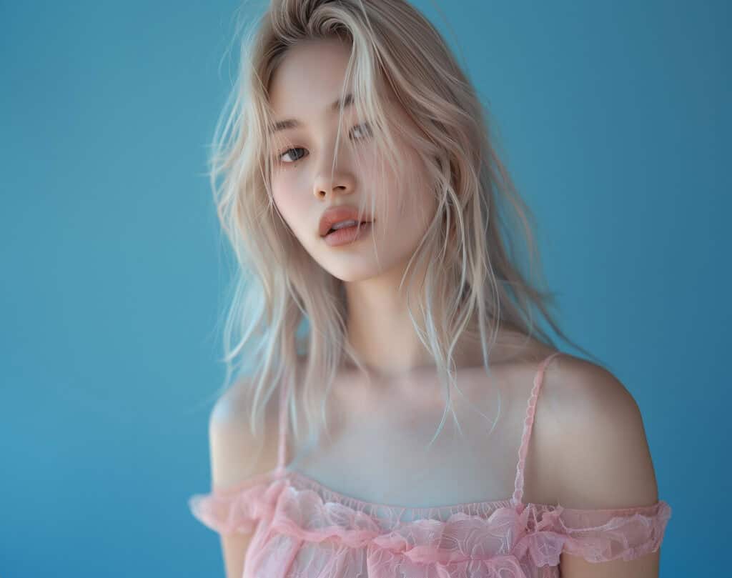 Icy blonde Asian hair