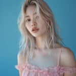 Icy blonde Asian hair