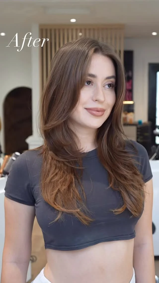 Fresh layers + a nourishing treatment for soft, healthy hair with effortless movement ✨👱‍♀️Stylist: Yun (@yun_or_seungyun)📍Yorkville location#healthyhair #layeredhair #layeredhaircut #hairinspo #hairtransformation #torontohairsalon
